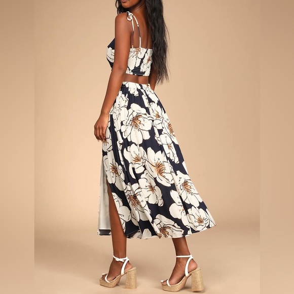 NWT Lulu's Black and Cream Floral Skirt Set Sz XL Womens Sz 14 - Picture 9 of 15